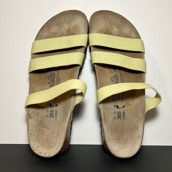 Womens BIRKIS by Birkenstock Yellow Three Strap Sandals / Size 10 - Picture 5 of 8